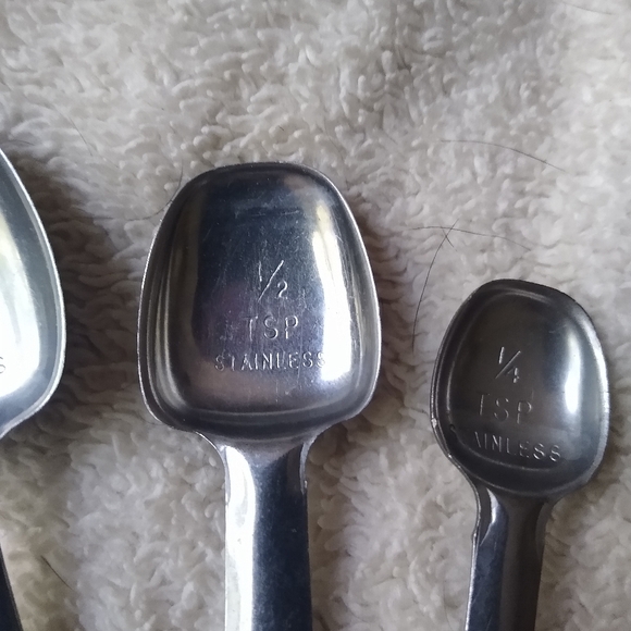 Foley style unbranded measurement spoons long handle 1 tsp 1/2 Tsp & 1/4 Tsp - Picture 7 of 8
